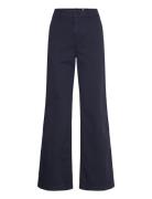 Cotton Twill Wide-Leg Pant Bottoms Trousers Chinos Navy Lauren Ralph Lauren