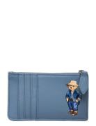 Polo Bear Leather Zip Card Case Bags Card Holders & Wallets Wallets Blue Polo Ralph Lauren