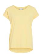 Vidreamers New Pure T-Shirt-Noos Tops T-shirts & Tops Short-sleeved Yellow Vila