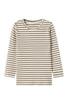 Nmnbani Ls Xsl Top Noos Tops T-shirts Long-sleeved T-Skjorte Beige Name It