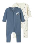 Nbmnightsuit 2P Zip Ff Jet Tractor Noos Pyjamas Sie Jumpsuit Navy Name It