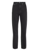 High Rise Straight Bottoms Jeans Straight-regular Black Calvin Klein Jeans