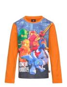 Lwtano 701 - T-Shirt L/S Tops T-shirts Long-sleeved T-Skjorte Orange LEGO Kidswear