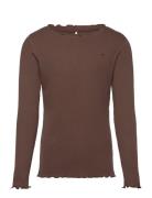 Finjask T-Shirt Long Sleeve Tops T-shirts Long-sleeved T-Skjorte Brown Sofie Schnoor Young