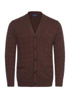 Cable-Knit Cotton Cardigan Tops Knitwear Cardigans Brown Polo Ralph Lauren