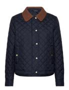 Corduroy-Trim Diamond-Quilted Jacket Quiltet Jakke Navy Lauren Ralph Lauren