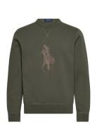 Leather-Pony Double-Knit Sweatshirt Tops Sweatshirts & Hoodies Sweatshirts Green Polo Ralph Lauren