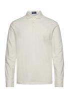 Classic Fit Sueded Jersey Polo Shirt Tops Polos Long-sleeved Cream Polo Ralph Lauren