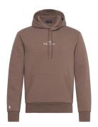 Logo Double-Knit Hoodie Tops Sweatshirts & Hoodies Hoodies Brown Polo Ralph Lauren