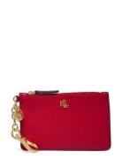 Heart-Charm Leather Zip Card Case Bags Card Holders & Wallets Wallets Red Lauren Ralph Lauren