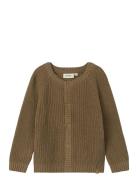 Nmnemlen Lin Ls Knit Card Lil Noos Tops Knitwear Cardigans Brown Lil'Atelier