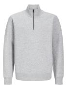 Jjebradley Sweat Half Zip Noos Jnr Tops Sweatshirts & Hoodies Sweatshirts Grey Jack & J S