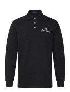 Classic Fit Logo Mesh Polo Shirt Tops Polos Long-sleeved Black Polo Ralph Lauren