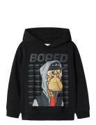 Nkmdico Boredofd Nreg Swe Wh Bru Sky Tops Sweatshirts & Hoodies Hoodies Black Name It