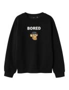 Nlmabrosso Boredofd Sweat Bru Sky Tops Sweatshirts & Hoodies Sweatshirts Black LMTD