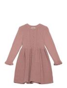 Dress Ls Knit Dresses & Skirts Dresses Casual Dresses Long-sleeved Casual Dresses Pink Huttelihut