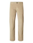 Slh196-Straight Miles Cord Pant W Noos Bottoms Trousers Chinos Beige Selected Homme