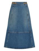 Dnm Midi Skirt Hw Leather Bo Skirts Knee-length & Midi Skirts Blue Tommy Hilfiger