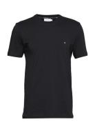 Cotton Logo Embroidery T-Shirt Tops T-Kortærmet Skjorte Black Calvin Klein