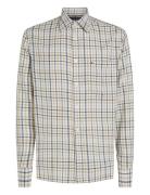 Brushed Linen Gingham Rf Shirt Tops Shirts Casual Cream Tommy Hilfiger