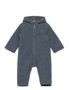 Pram Suit Wool W. Lining Outerwear Fleece Outerwear Fleece Coveralls Navy Huttelihut