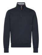 Core Logo Henley Tops Knitwear Half Zip Jumpers Navy Superdry