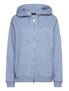 Classic Logo Zip Hoodie Tops Sweatshirts & Hoodies Hoodies Blue Lexington Clothing