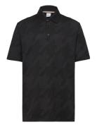 Short Sleeve Polo Tops T-shirts Polo Shirts Short-sleeved Polo Shirts Black BOSS