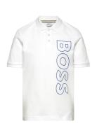 Short Sleeve Polo Tops T-shirts Polo Shirts Short-sleeved Polo Shirts White BOSS