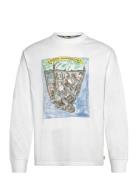 Front Artwork Relaxed Fit Long Sleeve T-Shirt Tops T-Langærmet Skjorte White Scotch & Soda