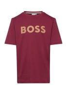 Short Sleeves Tee-Shirt Tops T-Kortærmet Skjorte Burgundy BOSS