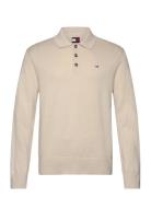 Tjm Slim Essential Polo Sweater Tops Knitwear Long Sleeve Knitted Polos Beige Tommy Jeans