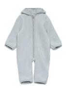 Pram Suit Ears Cot. Fleece  Outerwear Fleece Outerwear Fleece Suits Blue Huttelihut