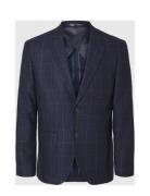 Slhslim-Dallas Wool Check Blz Noos Suits & Blazers Blazers Single Breasted Blazers Navy Selected Homme