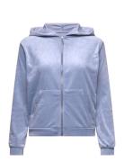 Velour Hoodie Jacket Tops Sweatshirts & Hoodies Hoodies Blue Hunkemöller