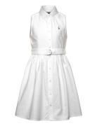 Belted Cotton Oxford Shirtdress Dresses & Skirts Dresses Casual Dresses Sleeveless Casual Dresses White Ralph Lauren Kids