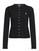 30/1S Stretch Mesh-Lsl-Crd Tops Knitwear Cardigans Black Polo Ralph Lauren