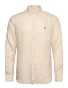 Slim Fit Linen Shirt Tops Shirts Linen Shirts Cream Polo Ralph Lauren