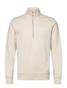 Regular-Fit Zip-Neck Sweatshirt Tops Sweatshirts & Hoodies Sweatshirts Cream Mango