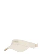 Calvin Klein Cotton Twill Visor Accessories Headwear Caps Cream Calvin Klein