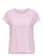 Onpaubree Life On Ss Bat Loose Tee Noos Sport T-shirts & Tops Short-sleeved Pink Only Play