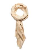 Logo Cotton-Blend-Jacquard Scarf Accessories Scarves Lightweight Scarves Cream Lauren Ralph Lauren