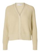 Slfbirla Ls Knit Short Cardigan Tops Knitwear Cardigans Cream Selected Femme