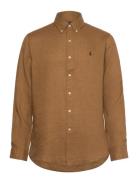 Custom Fit Linen Shirt Tops Shirts Linen Shirts Brown Polo Ralph Lauren