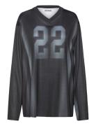 Sports V Neck Long Sleeve Tops T-shirts & Tops Long-sleeved Black Weekday