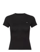 Tjw Slim C-Neck Tee Tops T-shirts & Tops Short-sleeved Black Tommy Jeans