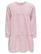 Kmgthyra Life Ls A-Sh Dress Aop Wvn Noos Dresses & Skirts Dresses Casual Dresses Long-sleeved Casual Dresses Pink Kids Only