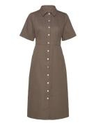 Benita Long Dress Knælang Kjole Brown Noella