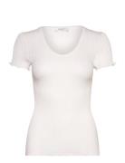 Rwbelize Ss V-Neck T-Shirt Tops T-shirts & Tops Short-sleeved White Rosemunde