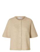 Slflulu 2/4 Knit Cardigan Noos Tops Knitwear Cardigans Beige Selected Femme